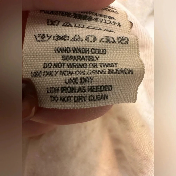 Free People distressed faded cream/tan long sleeve tee shirt - Picture 9 of 9